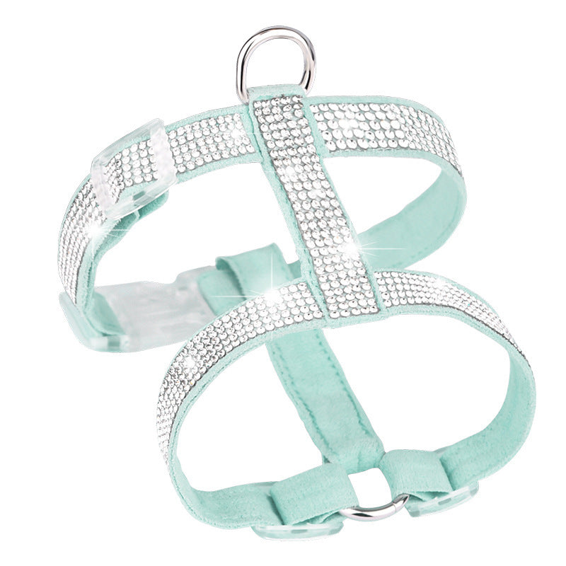 JMT-515658 Rhinestone Cat Anti-Strike Strap - Adjustable Polyester Harness in Multiple Colors