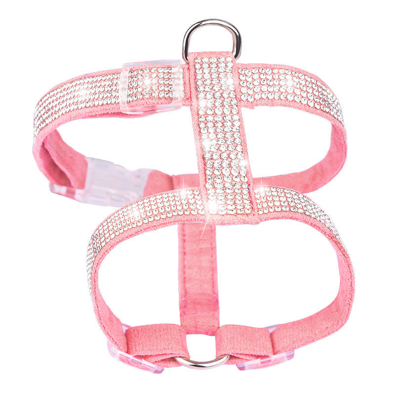 JMT-515658 Rhinestone Cat Anti-Strike Strap - Adjustable Polyester Harness in Multiple Colors