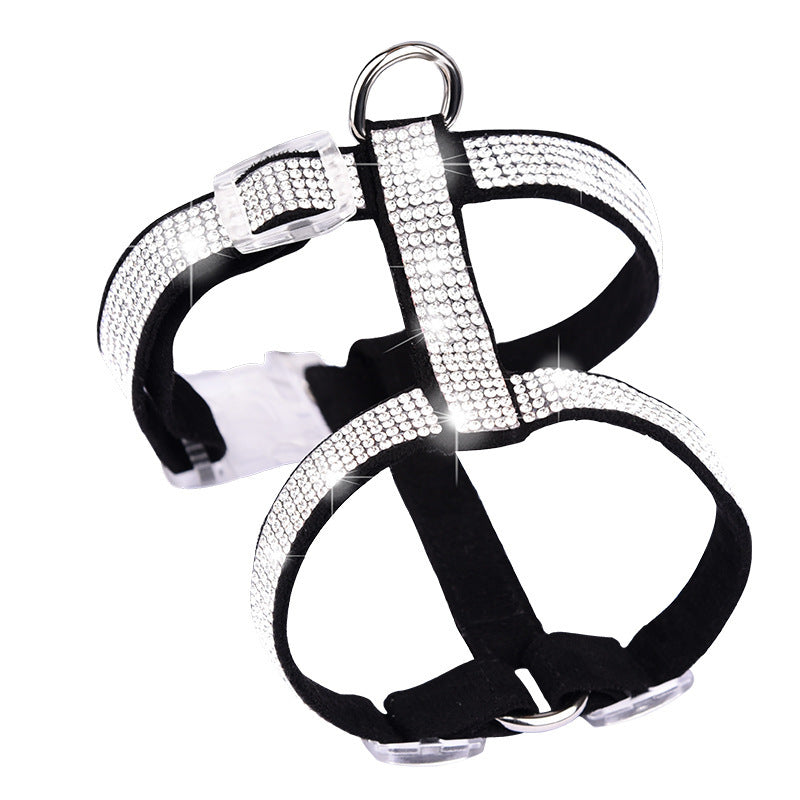 JMT-515658 Rhinestone Cat Anti-Strike Strap - Adjustable Polyester Harness in Multiple Colors
