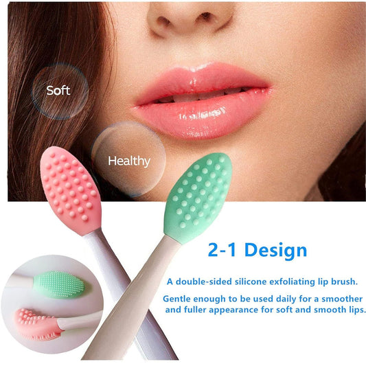 JMT-515722 Dual-Sided Silicone Lip and Nose Exfoliating Brush for Gentle Cleansing and Dead Skin Removal