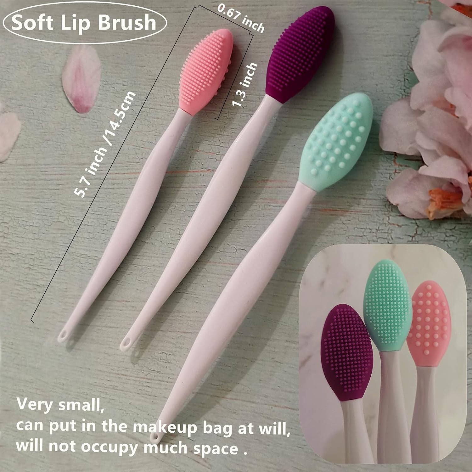 JMT-515722 Dual-Sided Silicone Lip and Nose Exfoliating Brush for Gentle Cleansing and Dead Skin Removal