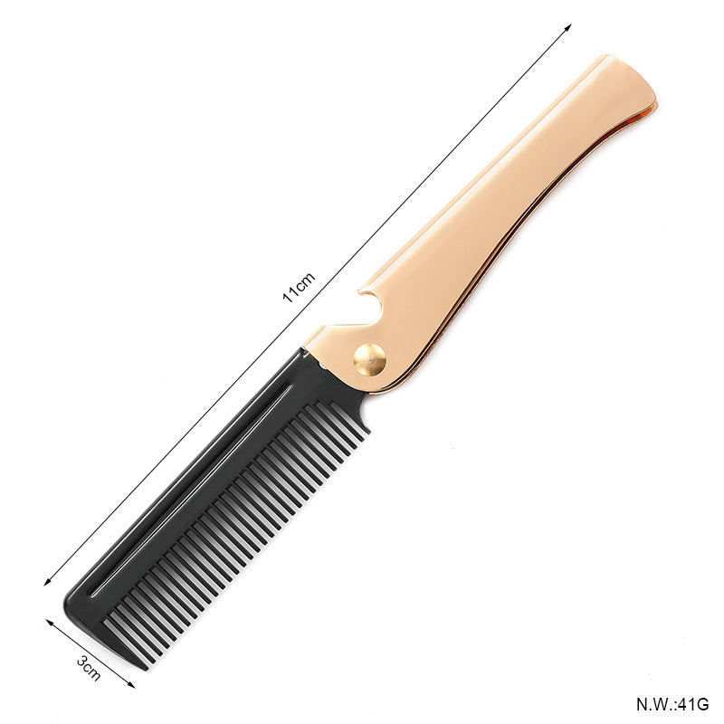 JMT-515850 Folding Portable Pocket Stainless Steel Hair and Beard Comb