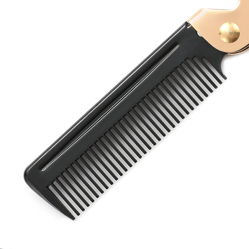 JMT-515850 Folding Portable Pocket Stainless Steel Hair and Beard Comb