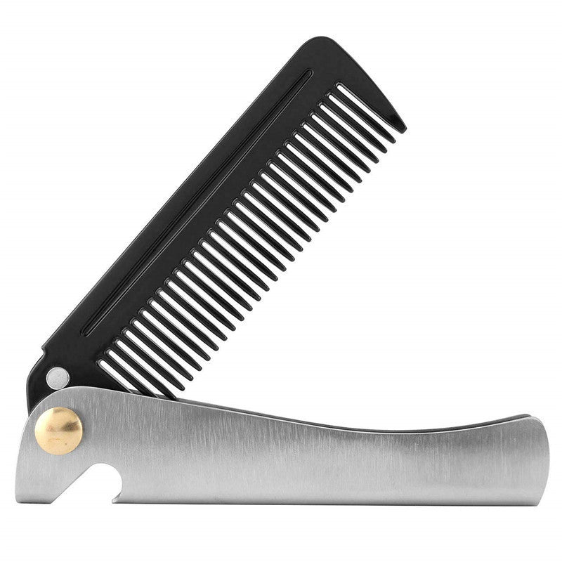 JMT-515850 Folding Portable Pocket Stainless Steel Hair and Beard Comb