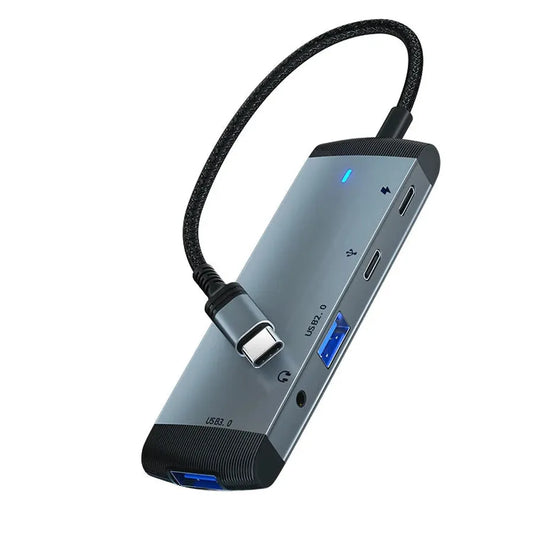JMT-515978 5-in-1 USB-C Docking Station Hub with PD60W Fast Charging for Laptops and Phones