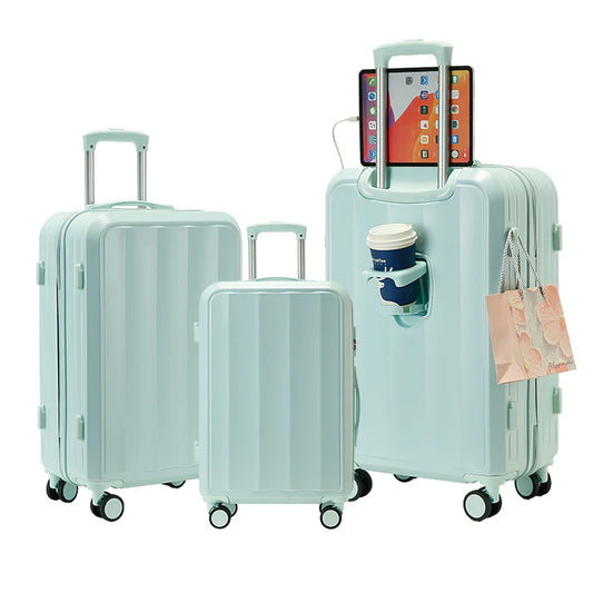 JMT-516106 Set of 4 Durable Lightweight Hard Shell Travel Suitcases with Wheels