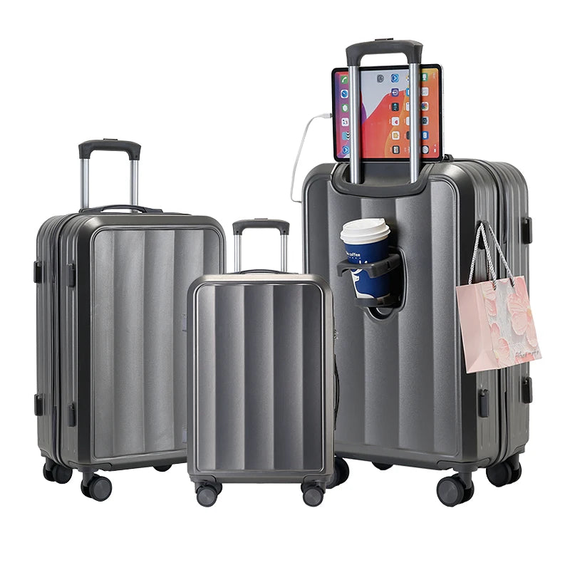 JMT-516106 Set of 4 Durable Lightweight Hard Shell Travel Suitcases with Wheels