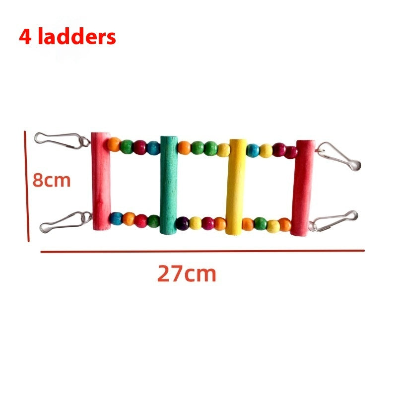 JMT-516298 Colorful Wooden Bead Ladder Toy for Birds – Multiple Length Options Available