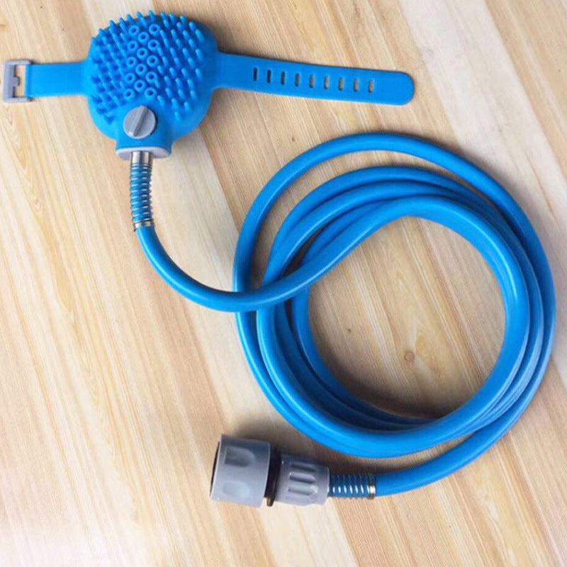 JMT-516554 Blue Pet Bathing and Massage Brush with Adjustable Nozzle and 2.5m Hose