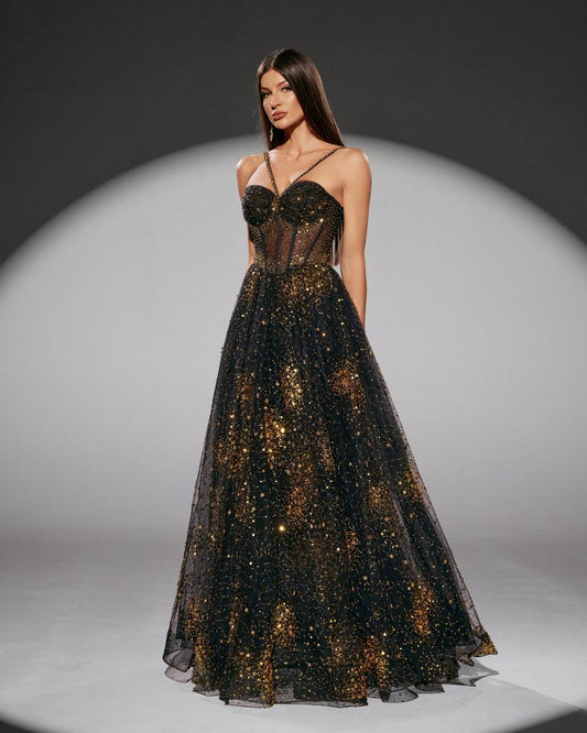 JMT-516554 Elegant Black Evening Dress for Women - SH0196 Design