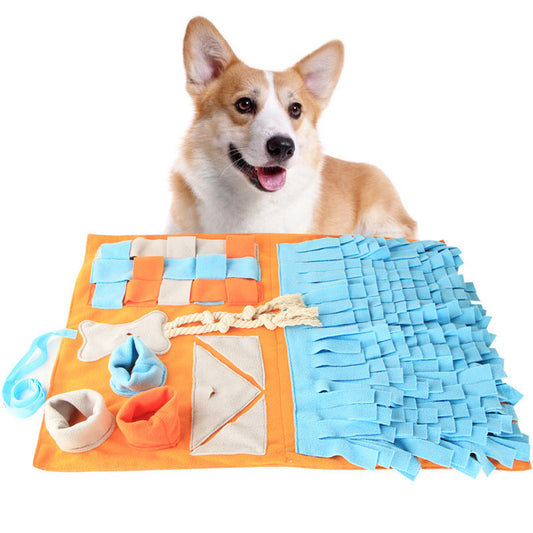 JMT-516938 Dog Training Snuffle Blanket for Stress Relief and Bite Resistance - 50x70cm in Orange and Pink