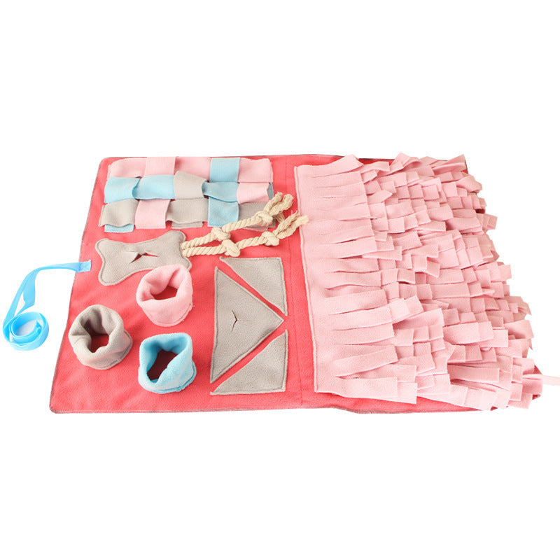 JMT-516938 Dog Training Snuffle Blanket for Stress Relief and Bite Resistance - 50x70cm in Orange and Pink