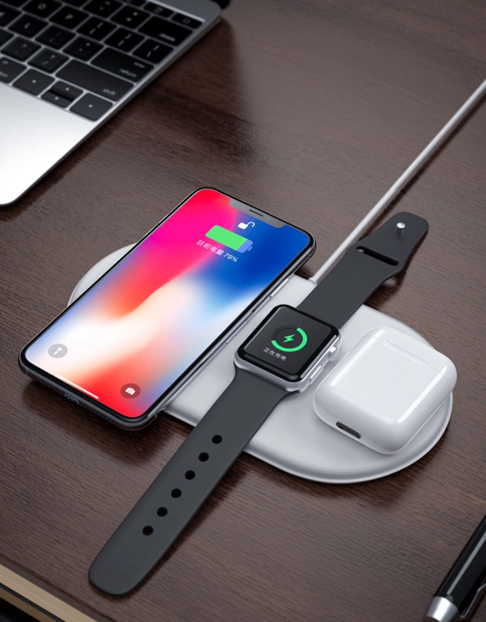 JMT-517322 3-in-1 Wireless Charger with Micro USB Interface - Compatible with Soft Case Batteries