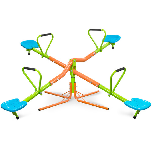 JMT-517514 Four-Seat Outdoor Seesaw with 360-Degree Rotation for Children Over 3 Years