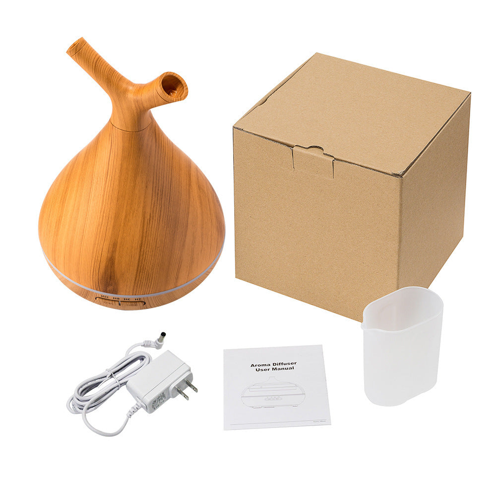 JMT-517770 Wood Grain Branch Aroma Diffuser - 1-Liter Capacity, Mechanical Timer, USB/AC Powered, Ideal for Home Use