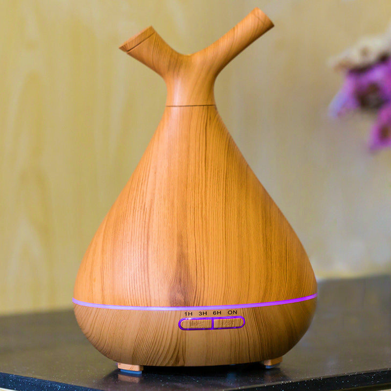 JMT-517770 Wood Grain Branch Aroma Diffuser - 1-Liter Capacity, Mechanical Timer, USB/AC Powered, Ideal for Home Use