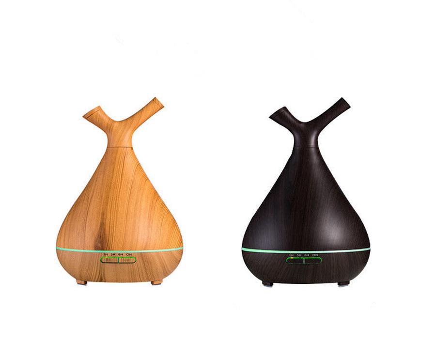 JMT-517770 Wood Grain Branch Aroma Diffuser - 1-Liter Capacity, Mechanical Timer, USB/AC Powered, Ideal for Home Use