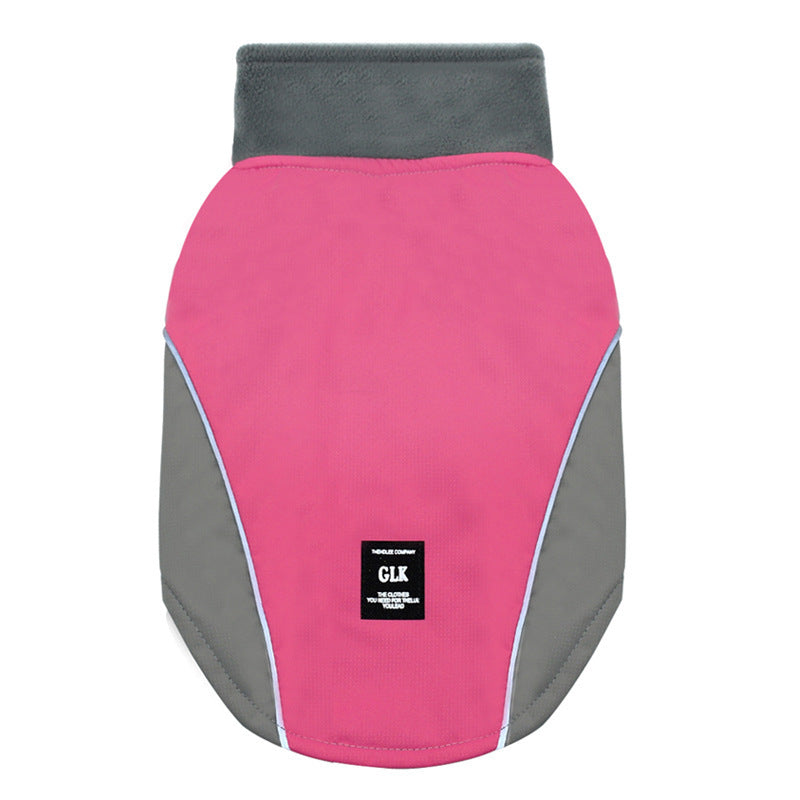 JMT-518410 Waterproof Dog Ski Suit for Autumn and Winter - Two-Legged Design in Black and Rose Red, Sizes S-XXL
