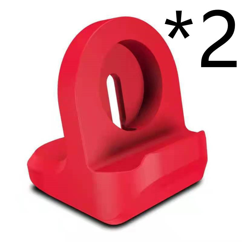 JMT-518474 Silicone Charging Stand for Apple Devices - Compact Desktop Base in Red, Dark Blue, and Pink