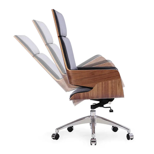 JMT-518538 Modern Executive Office Chair with Genuine Leather Upholstery and Adjustable Features