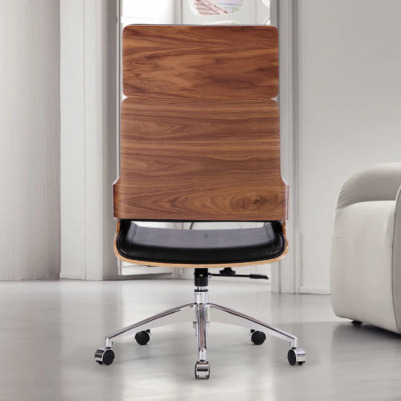 JMT-518538 Modern Executive Office Chair with Genuine Leather Upholstery and Adjustable Features
