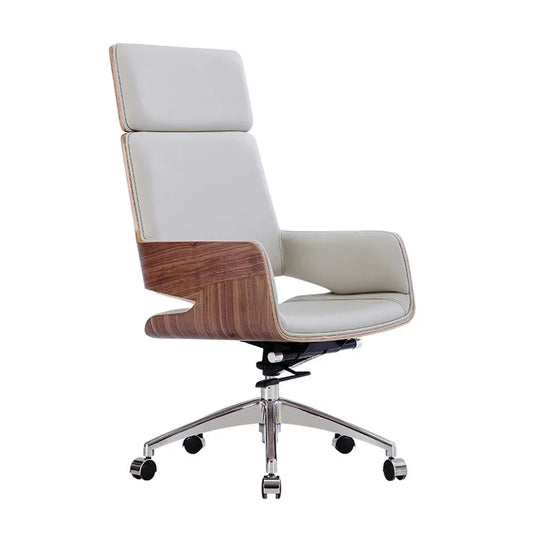 JMT-518538 Modern Executive Office Chair with Genuine Leather Upholstery and Adjustable Features