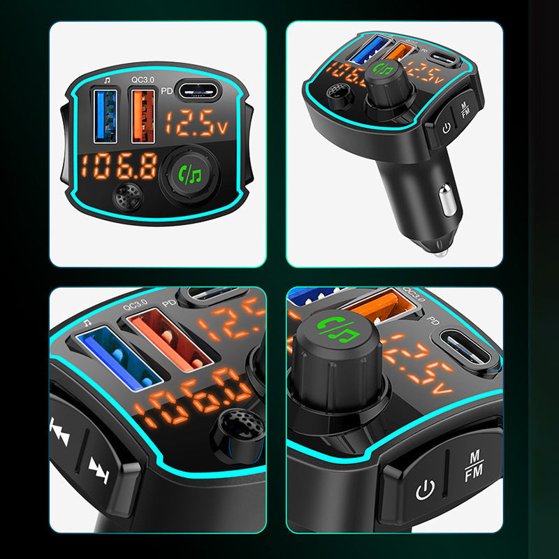 JMT-518602 Fast Charging Dual Screen FM Car MP3 Bluetooth Player with U-disk Audio Support