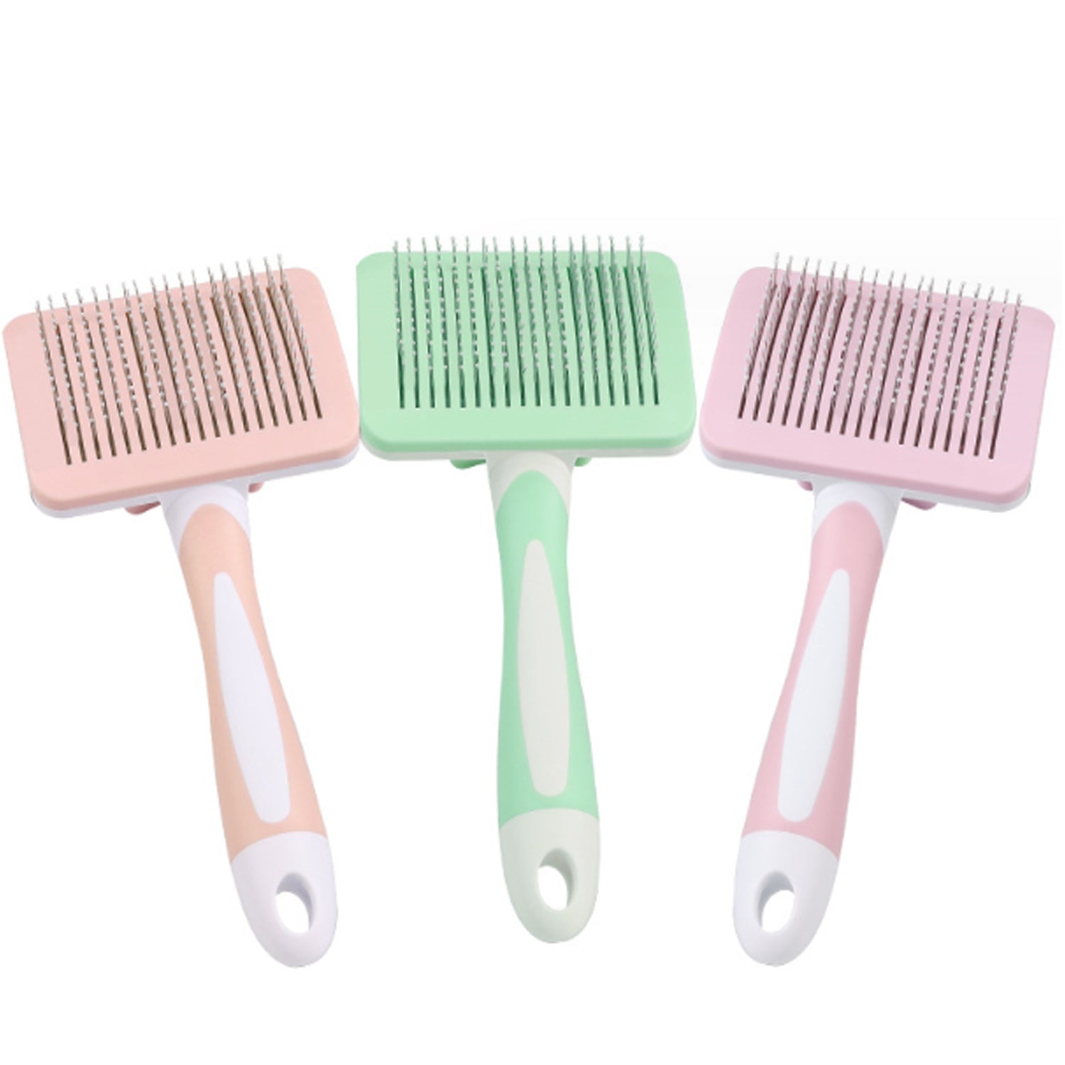 JMT-518602 Self-Cleaning Slicker Brush for Dogs, Cats, and Small Pets - Efficient Fur Removal Tool with Ergonomic Design