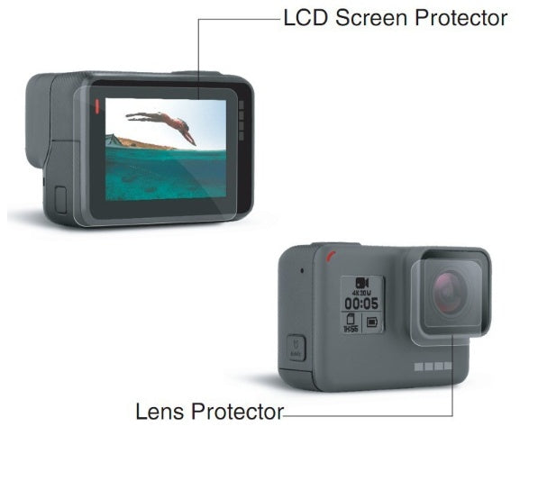 JMT-519306 Tempered Glass Lens & LCD Screen Protectors for GoPro Hero 5/6/7