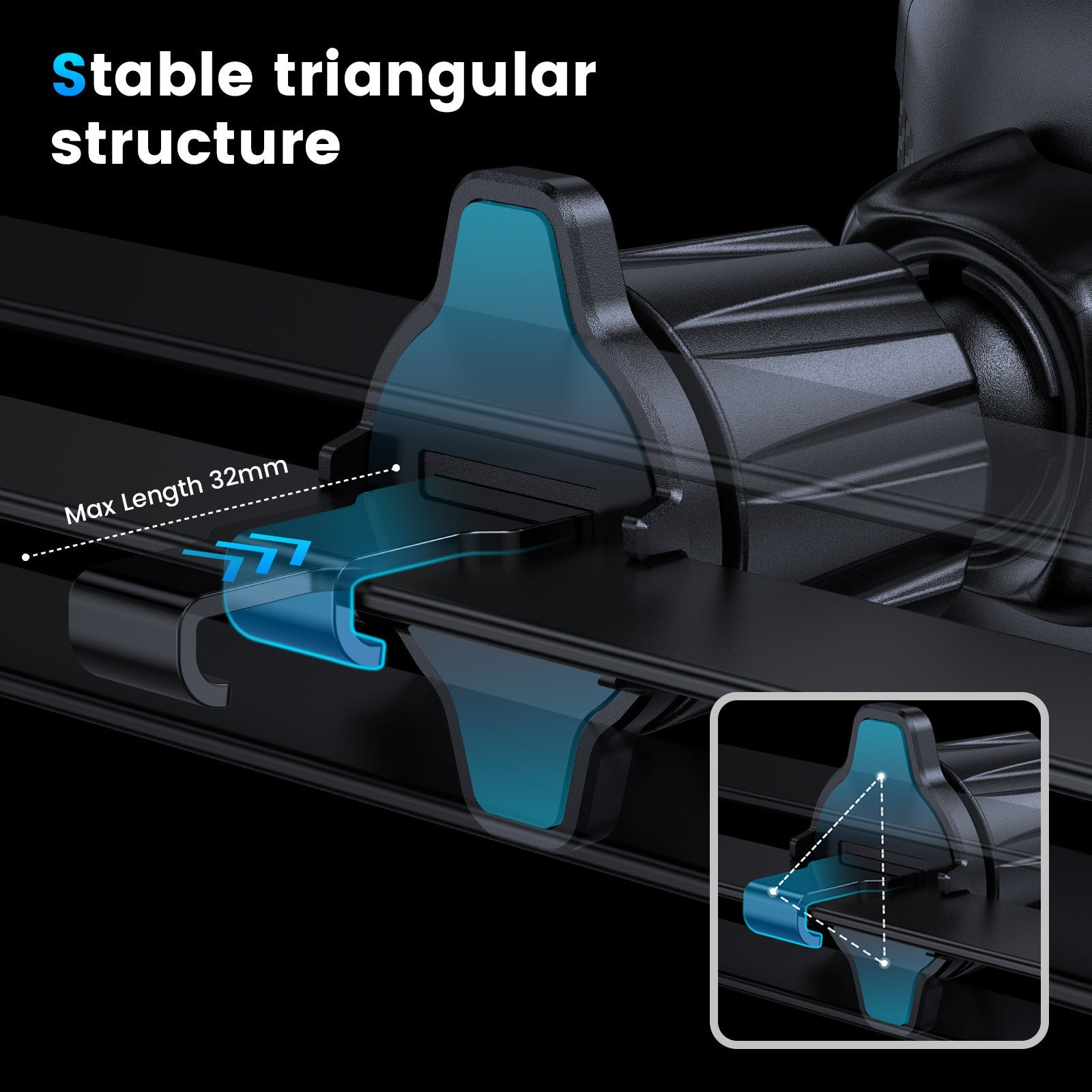 JMT-519626 Universal Car Air Vent Phone Holder - Snap-On Design, Rechargeable Accessory