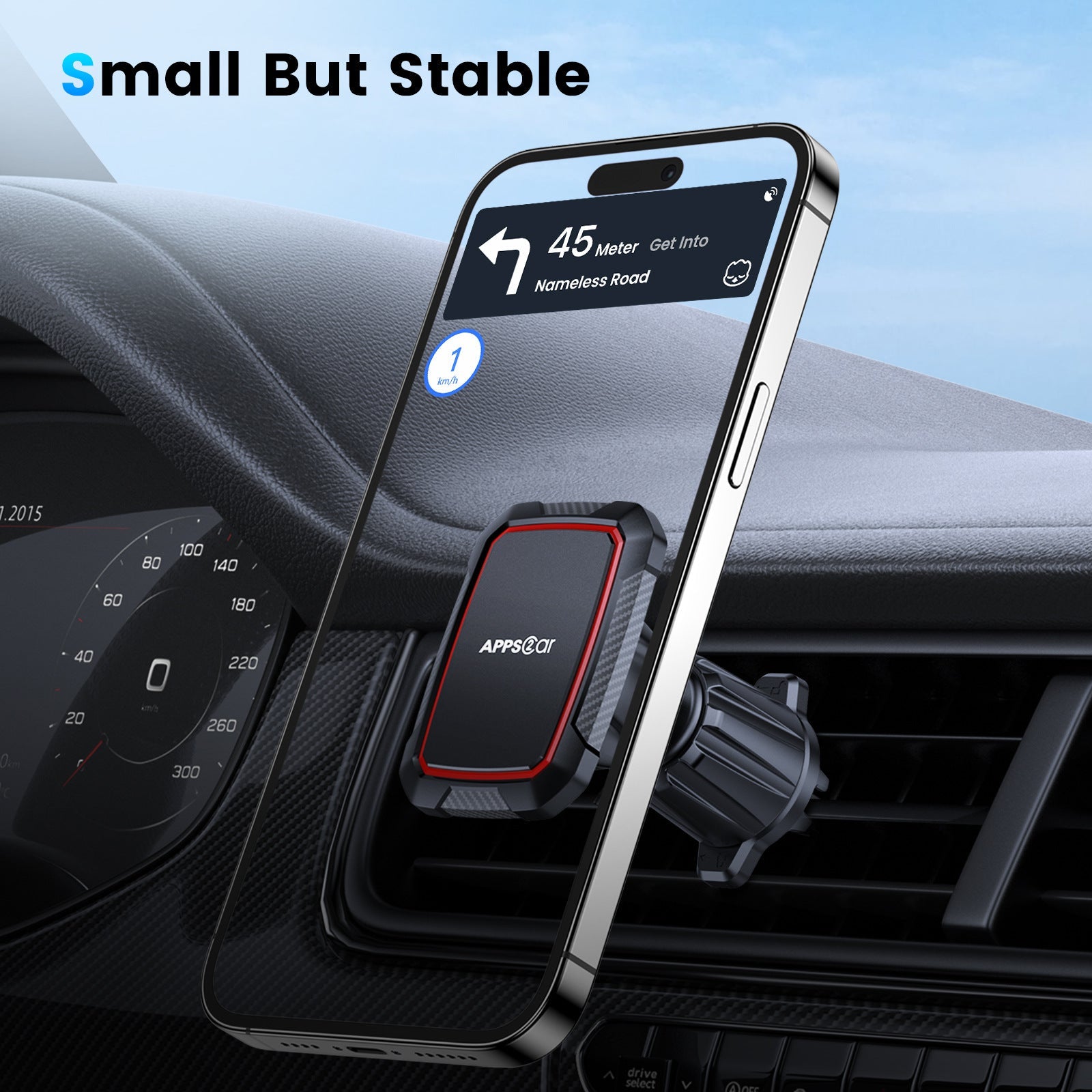 JMT-519626 Universal Car Air Vent Phone Holder - Snap-On Design, Rechargeable Accessory