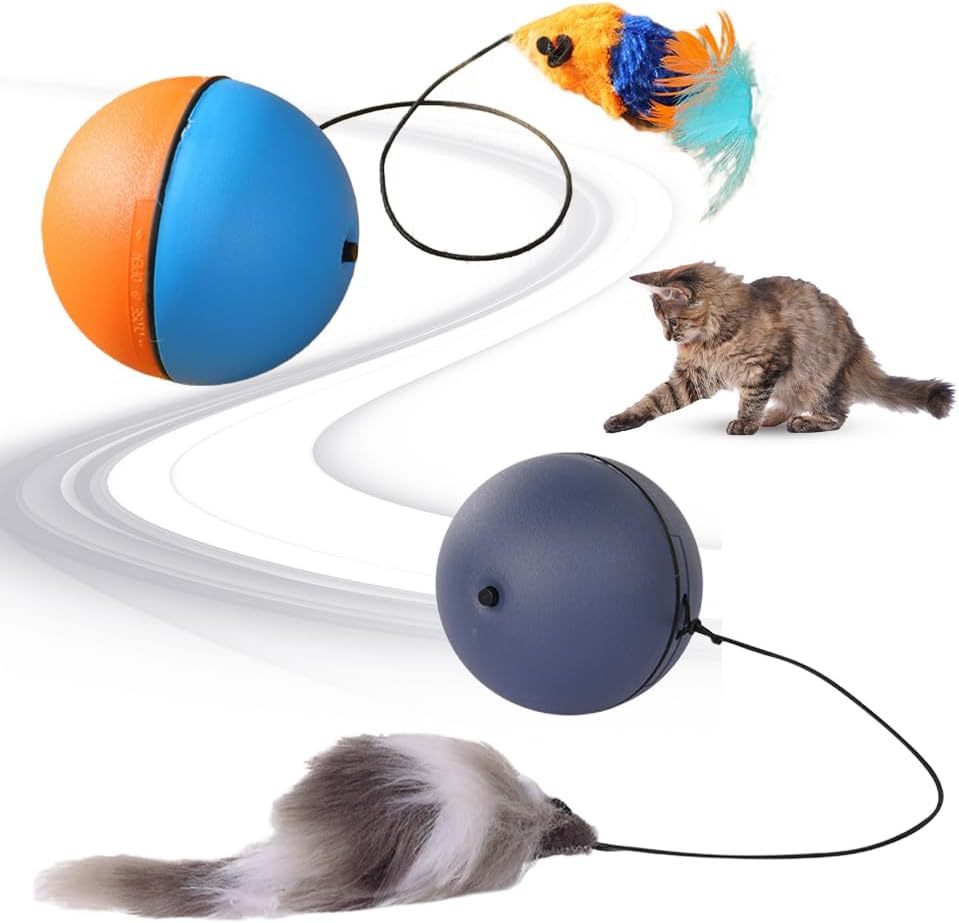 JMT-519754 Automatic Interactive Cat Ball Toy - Self-Rolling Electric Play Ball for Dogs and Cats - Safe, Sturdy Design with Smart Play Feature - Ideal for Indoor Pet Enrichment