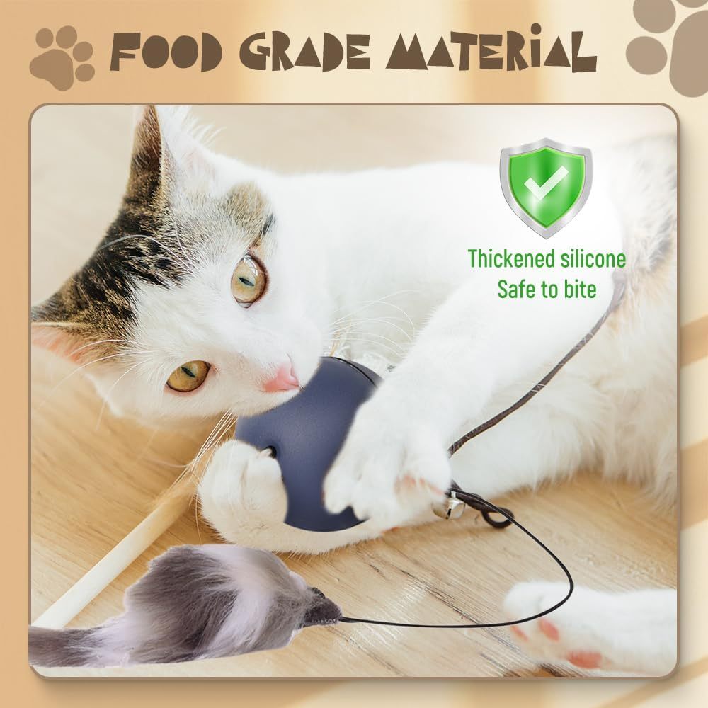 JMT-519754 Automatic Interactive Cat Ball Toy - Self-Rolling Electric Play Ball for Dogs and Cats - Safe, Sturdy Design with Smart Play Feature - Ideal for Indoor Pet Enrichment