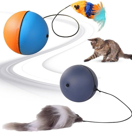 JMT-519754 Automatic Interactive Cat Ball Toy - Self-Rolling Electric Play Ball for Dogs and Cats - Safe, Sturdy Design with Smart Play Feature - Ideal for Indoor Pet Enrichment