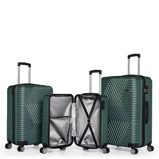 JMT-519818 Set of 3 20-Inch ABS Hard Shell Travel Suitcases for Carry-On Luggage