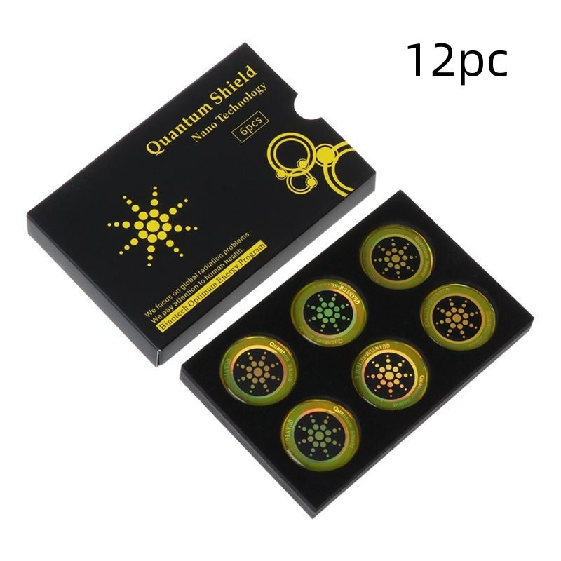JMT-519946 Cell Phone Radiation Protection Stickers – Nano-Anion Silicone, 6 Pack, Round Design, Reduces Radiation Emissions and Extends Battery Life