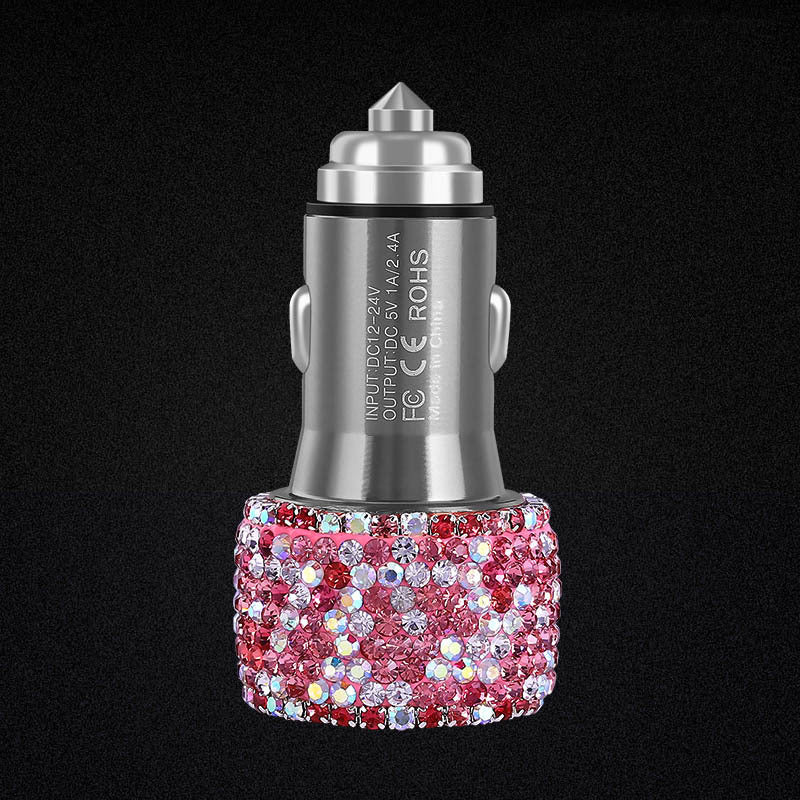 JMT-520266 Dual USB Car Charger with Emergency Hammer and Smart Protection for Mobile Devices