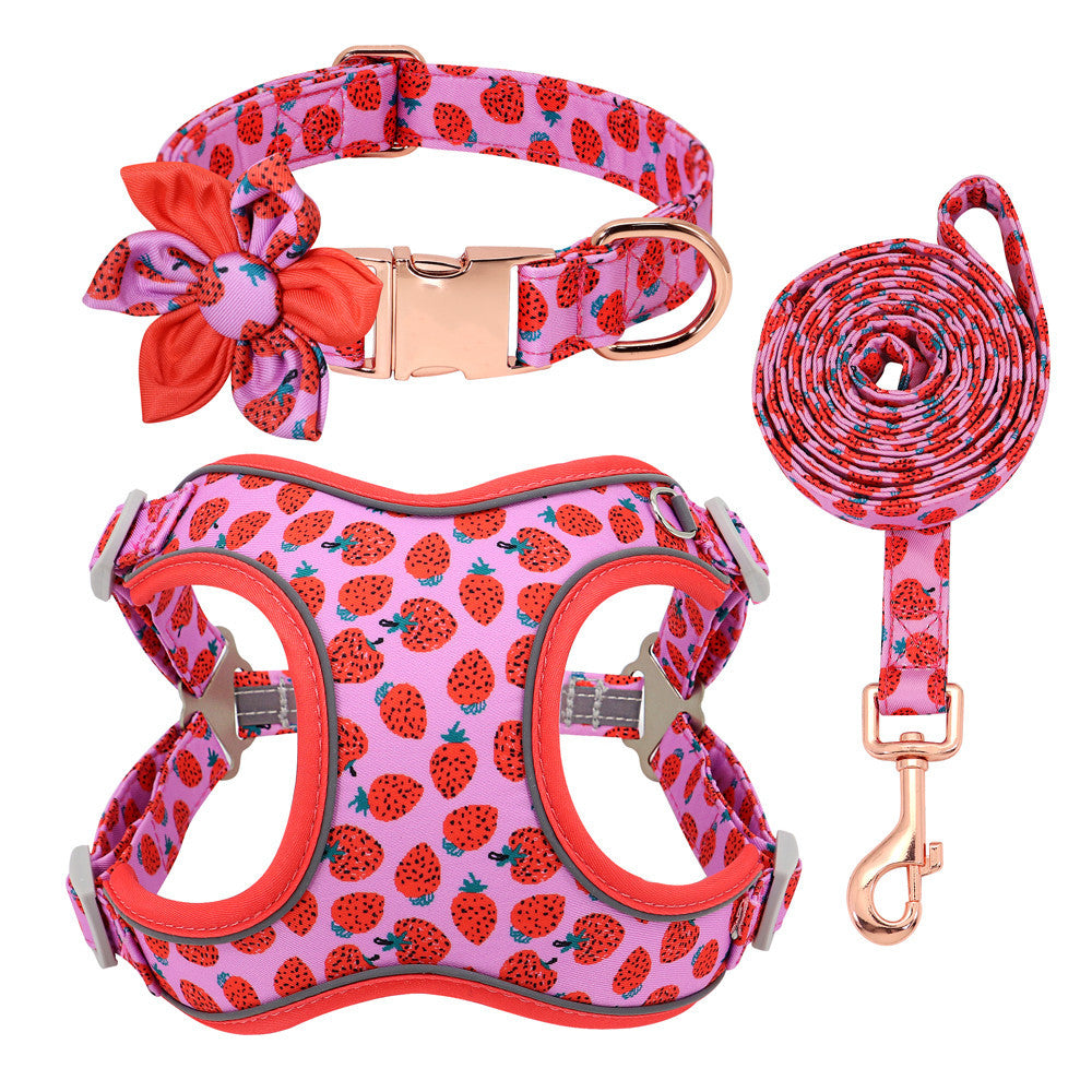 JMT-520266 Small Dog Leash and Collar Set with Adjustable Towing Rope for Corgis and Other Breeds