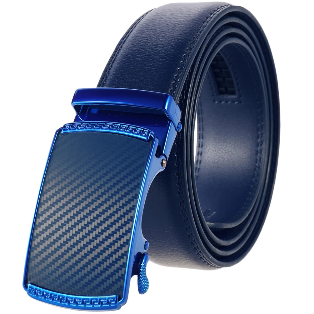 JMT-520522 Automatic Alloy Buckle Men's Genuine Leather Belt - Model LY36-0191-1