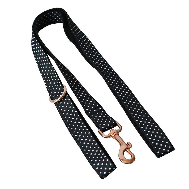 JMT-520586 Polka Dot Pattern Dog Leash and Collar Set in Various Sizes