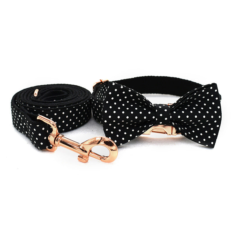 JMT-520586 Polka Dot Pattern Dog Leash and Collar Set in Various Sizes
