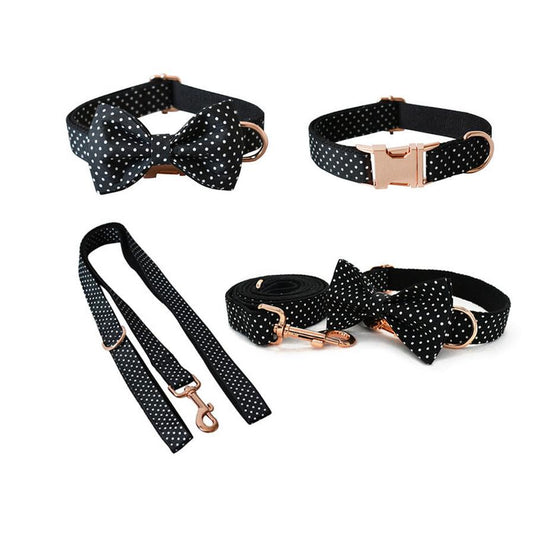 JMT-520586 Polka Dot Pattern Dog Leash and Collar Set in Various Sizes