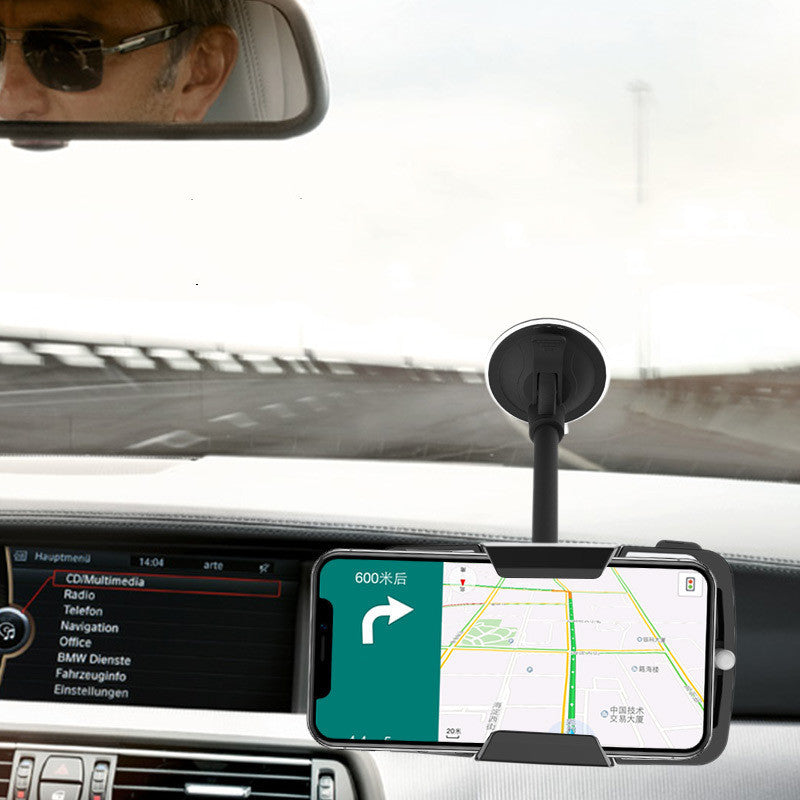 JMT-520778 Universal Car Windshield Suction-Cup Holder for Mobile Phone Navigation - Black PC/Silicone Design