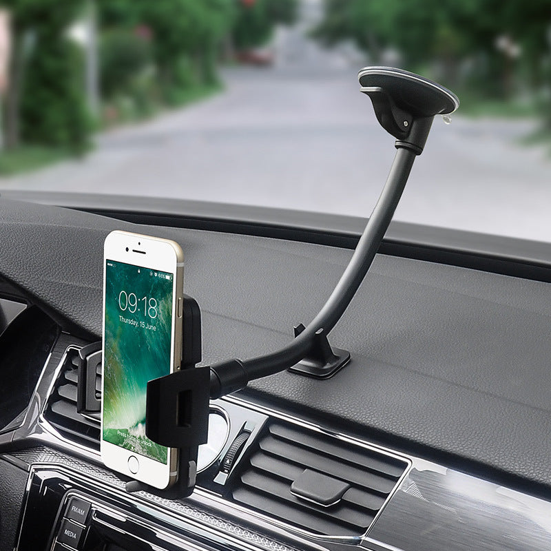 JMT-520778 Universal Car Windshield Suction-Cup Holder for Mobile Phone Navigation - Black PC/Silicone Design