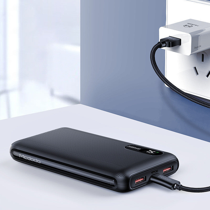 JMT-521098 Bidirectional 18W Fast Charging Power Bank, 20000mAh Capacity, Multi-Port Output, Black/White