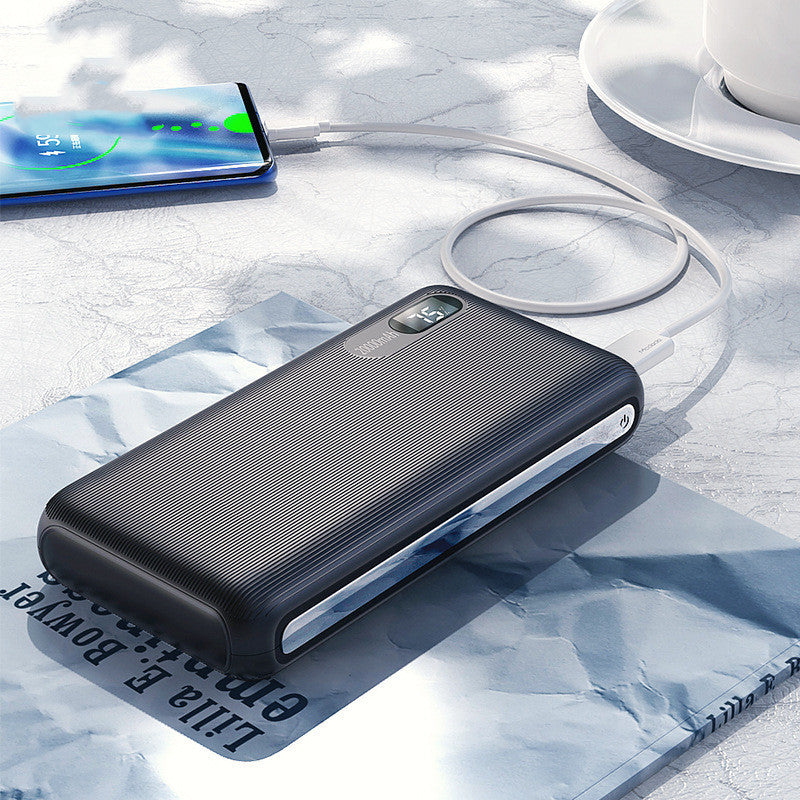 JMT-521098 Bidirectional 18W Fast Charging Power Bank, 20000mAh Capacity, Multi-Port Output, Black/White