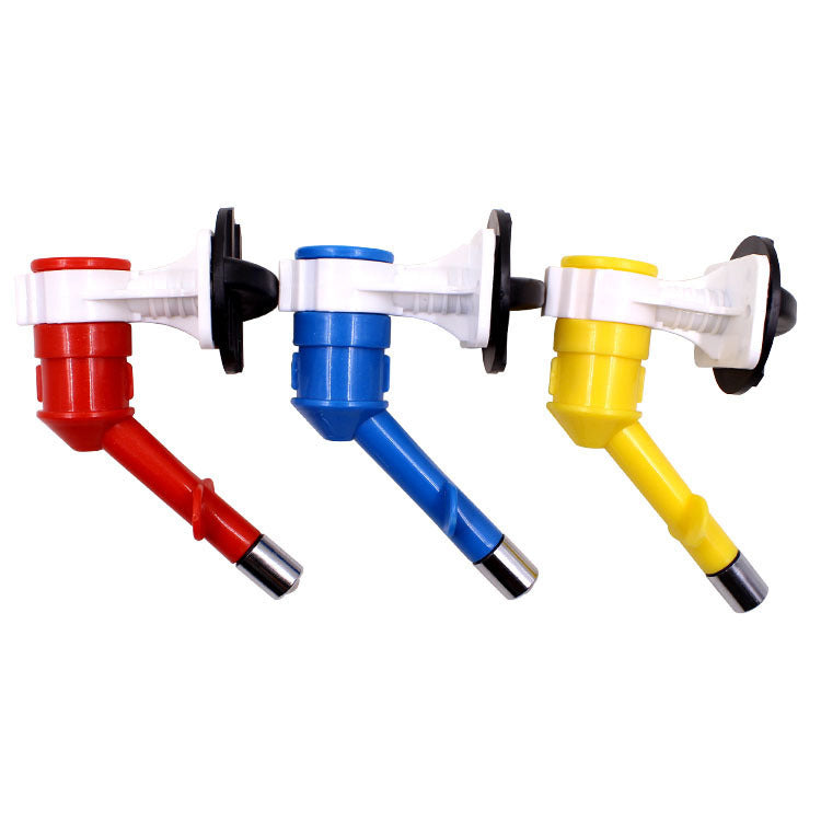 JMT-521098 Pet Hanging Drinking Fountain with Stainless Steel Head for Cats, Dogs, and Rabbits – Available in Red, Blue, Yellow, and Pink