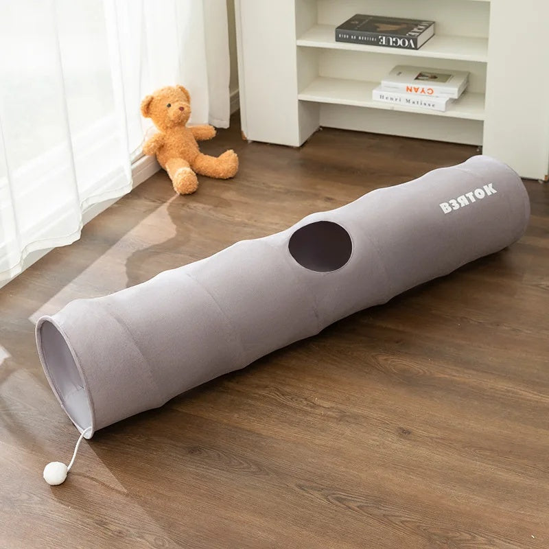 JMT-521226 Indoor Cat Tunnel with Plush Ball - Collapsible and Easy to Clean Cat Play Space, Two Sizes Available