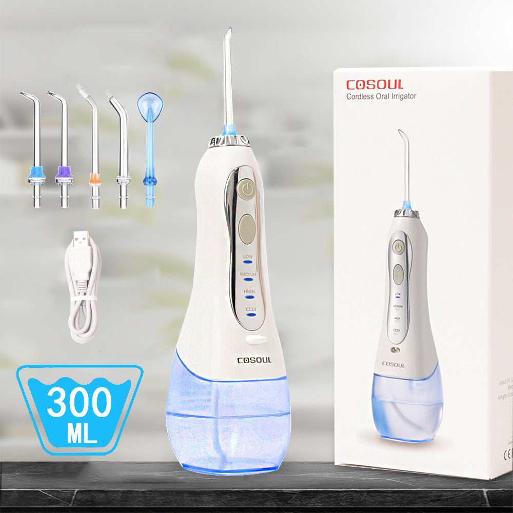 JMT-521226 Rechargeable Oral Irrigator with Adjustable Modes and 300ml Water Tank