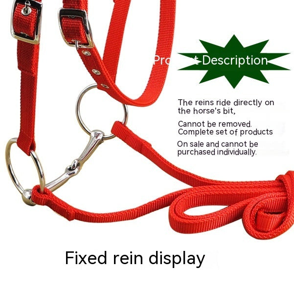 JMT-521418 Adjustable PP Braid Reins with Water Rein Rope - Available in Red, Blue, Black, Sizes Small to Large